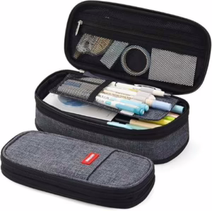 pens and pencils in a case are back to high school supplies every year